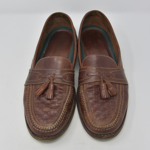 *HS Trask Sz 13M Brown Leather Weave Moc Loafer main image 6